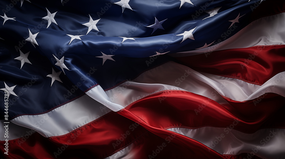 Obraz premium Dynamic American Flag in Motion