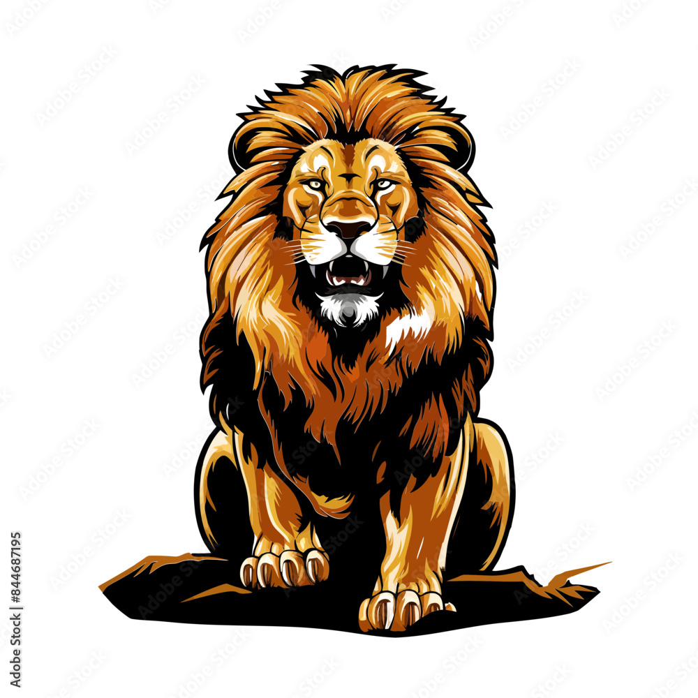 Fototapeta premium Wild Lion animal design vector Illustration