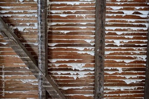 Details of lath and plaster detail from behind