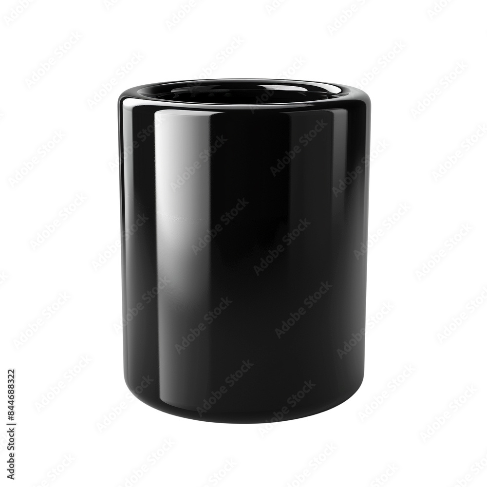 Sleek, black, cylindrical desktop computer with a glossy finish, modern design, and compact form, perfect for high-performance computing.