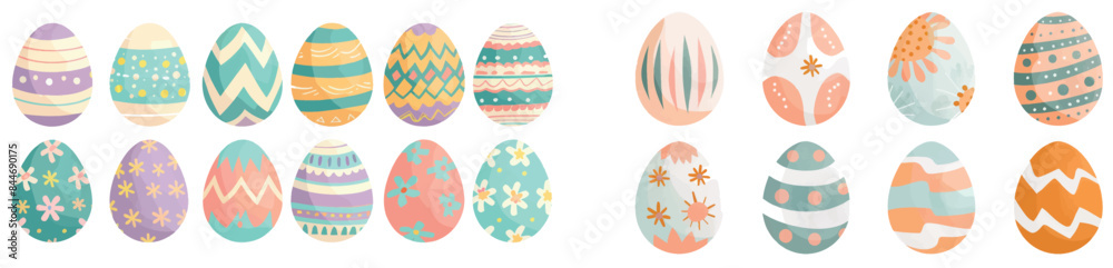 An Easter egg ornament modern set. An Easter egg colorful hunt decoration. An Easter egg ornament modern set. An Easter egg colorful hunt decoration.