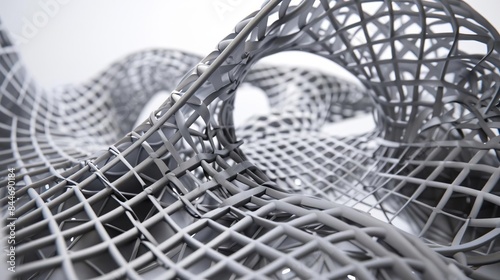 115 Abstract 3D printed sculpture of complex translucent lattice structure