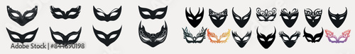 This is a set of carnival masks. Silhouette mask moderns for Mardi Gras.