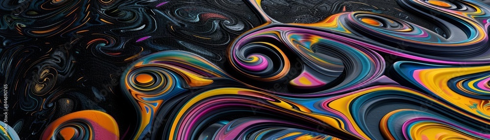 Closeup noblur Model Abstract Art of Psychedelic visual of swirling colors and on a s texture