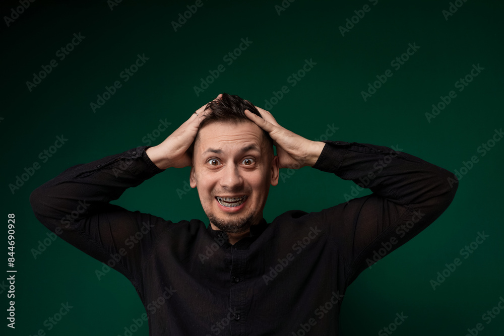 Man Holding Head in Distress Man Holding Head in Distress
