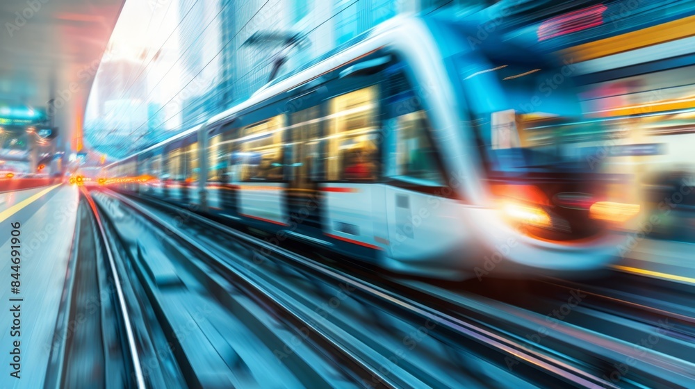 Fototapeta premium Accelerating Energy Sector Innovations in Smart Transportation and Business Mobility Solutions with Text Space
