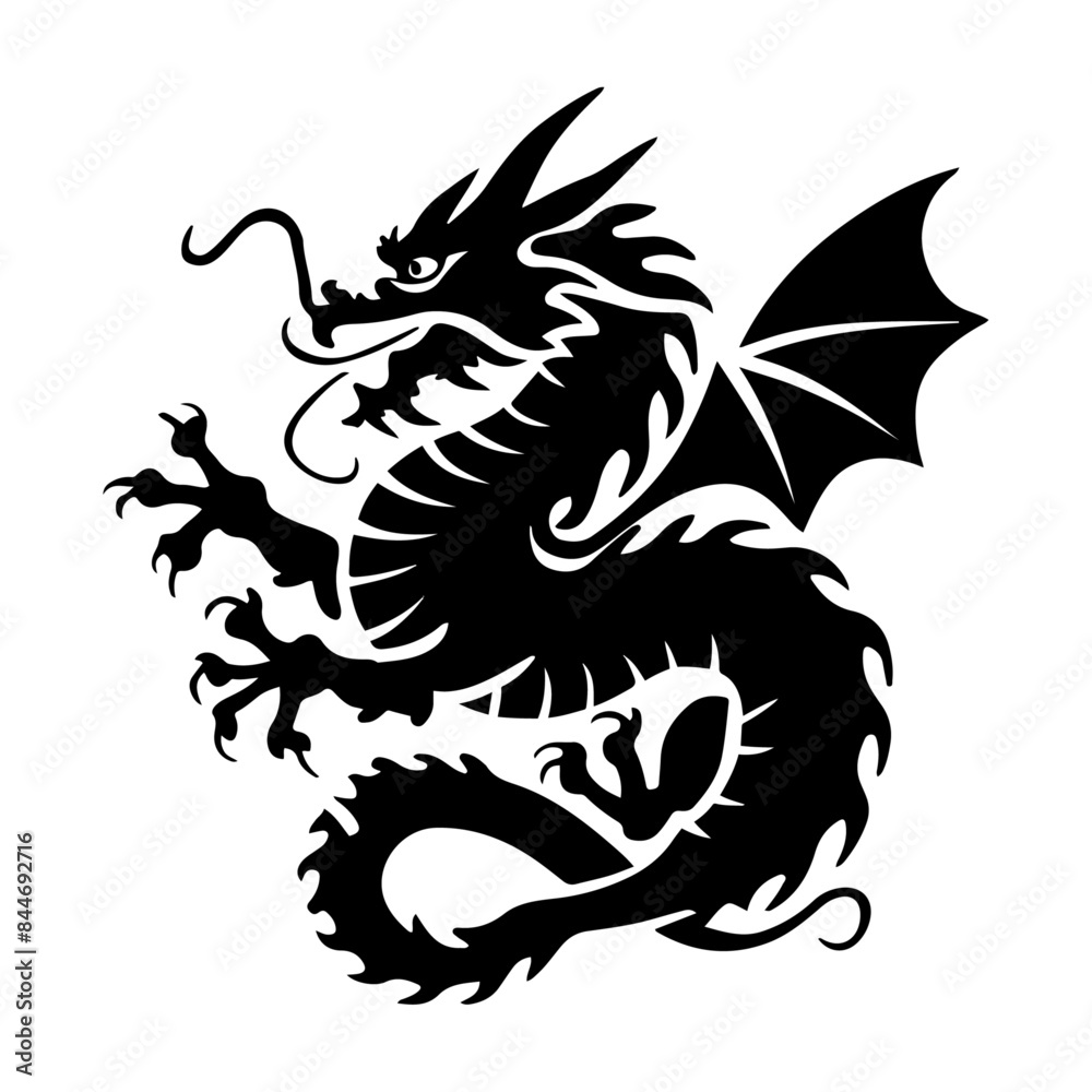 Here is an illustration of a Chinese dragon