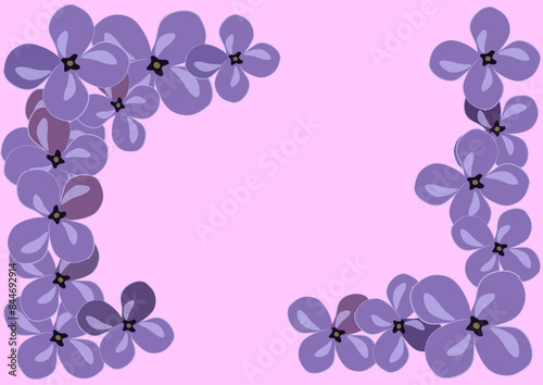lilac flowers on a postcard