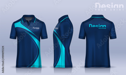 t-shirt polo templates design. uniform front and back view.	