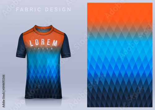 Fabric textile design for Sport t-shirt, Soccer jersey mockup for football club. uniform front view.	