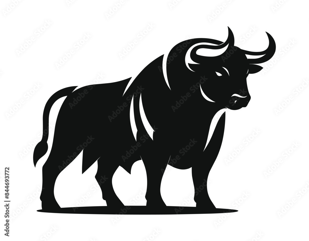 Bull silhouette on a white background vector illustration Bull silhouette on a white background vector illustration