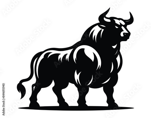 Bull silhouette on a white background vector illustration photo