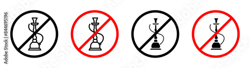 No hookah allowed sign indicating prohibition on using hookah in this area
