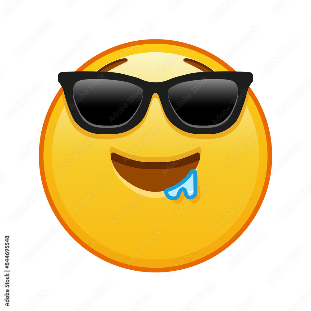 Drooling face with sunglasses Large size of yellow emoji smile Drooling face with sunglasses Large size of yellow emoji smile