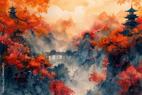 Japanese Fantasy Art: Traditional and Modern Elements in Watercolor Illustration