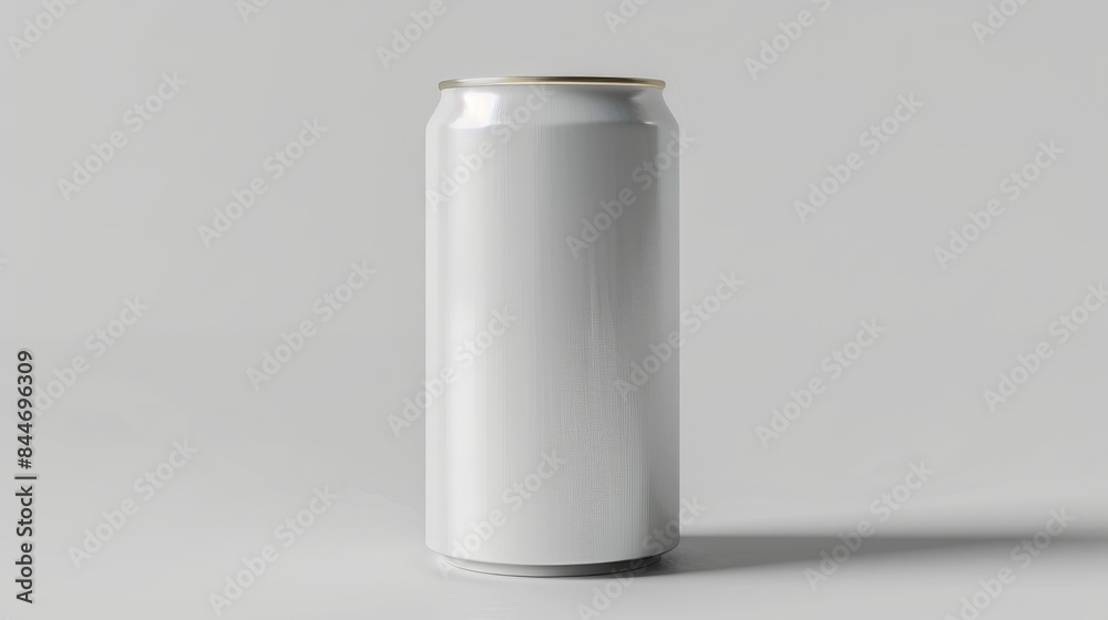 Isolated white aluminum can with beverage Isolated white aluminum can with beverage