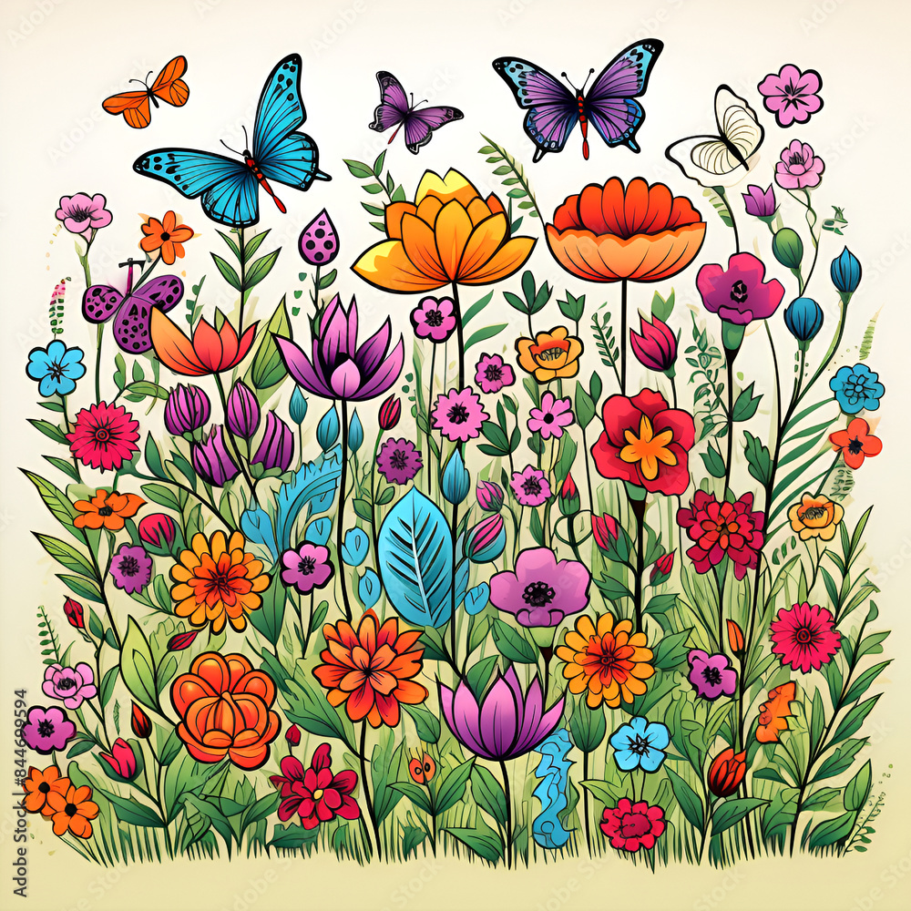 flowers and butterflies flowers and butterflies