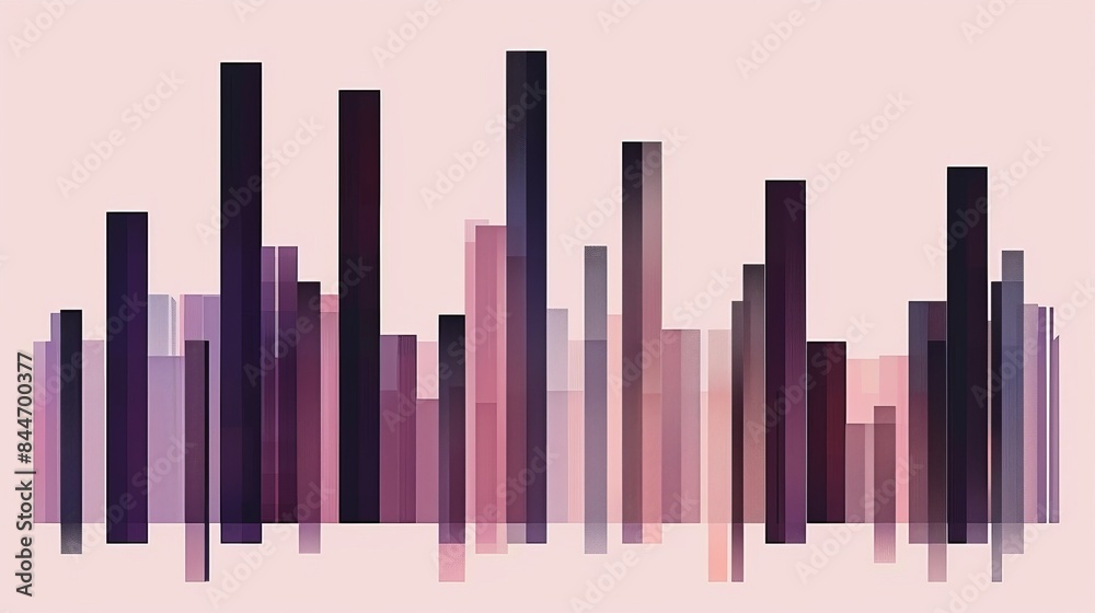 A row of purple blocks with a purple background A row of purple blocks with a purple background