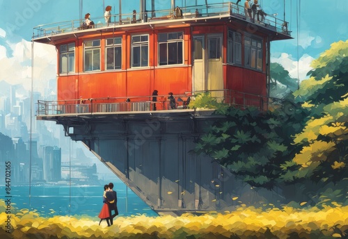 chanson illustrations, musical themes, irony, surreal fantasy, anime and cartoon illustrations.