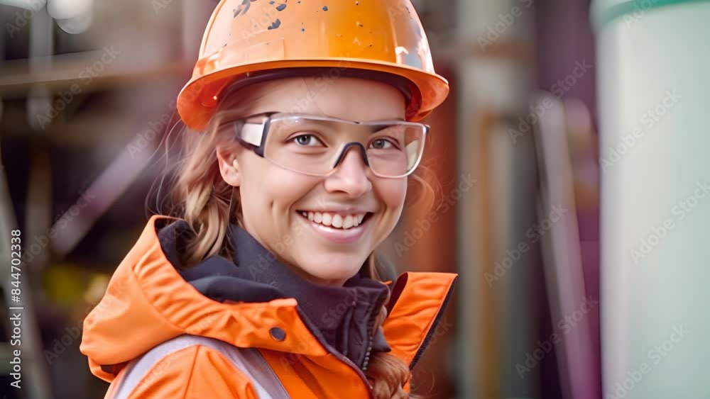 I male and female engineers wearing safety helmets k to the sunset sky