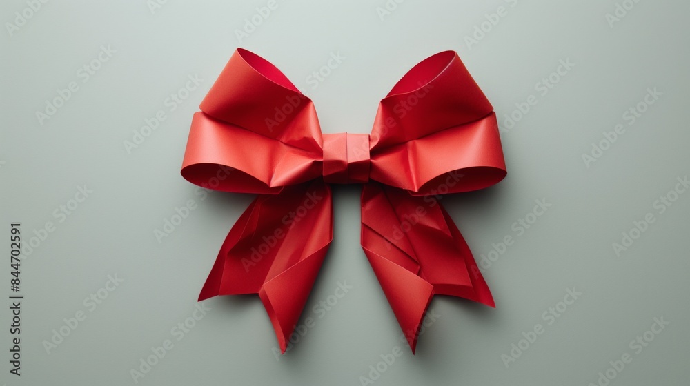 Red paper ribbon and bow Red paper ribbon and bow