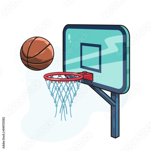 Basketball equipment in a cartoon style Sports equipment