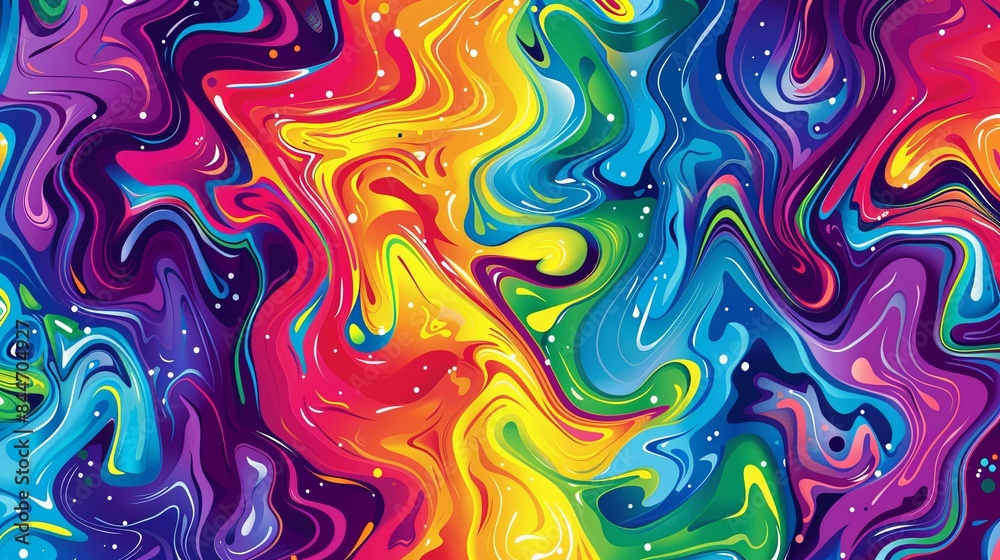Psychedelic Swirl of Vivid Rainbow Colors Psychedelic Swirl of Vivid Rainbow Colors
