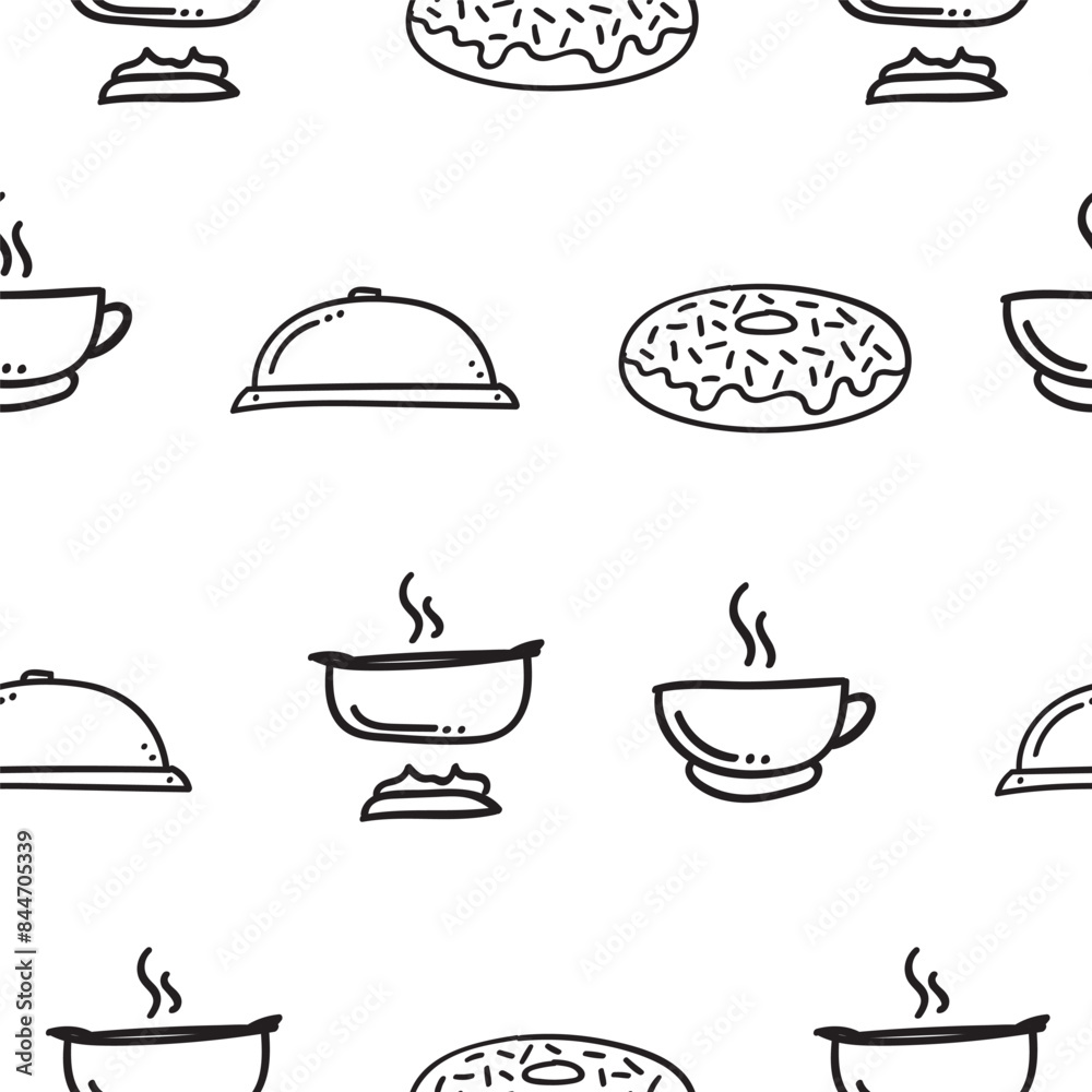 food and beverage seamless pattern in hand drawn style pattern background food and beverage seamless pattern in hand drawn style pattern background