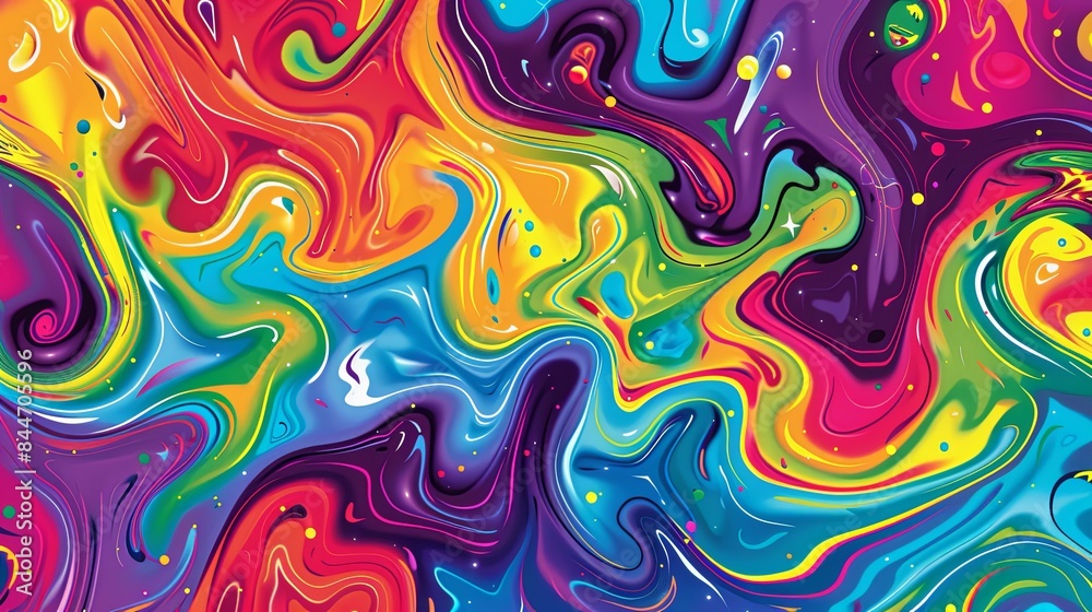 Psychedelic Swirl of Vivid Rainbow Colors Psychedelic Swirl of Vivid Rainbow Colors