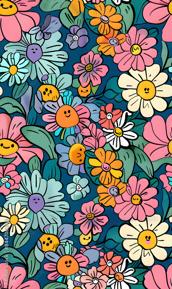 Fototapeta premium Seamless pattern of flower.