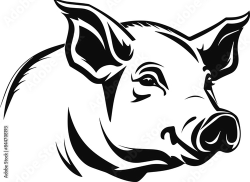 pig head silhouette