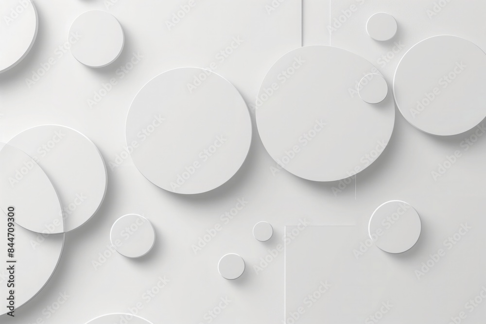 White background with geometric shapes. White minimalistic website wallpaper. Modern clean simple elegant design banner with copy space
