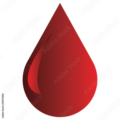 Red blood drop icon vector. Template blood drop with white background. vector illustration.