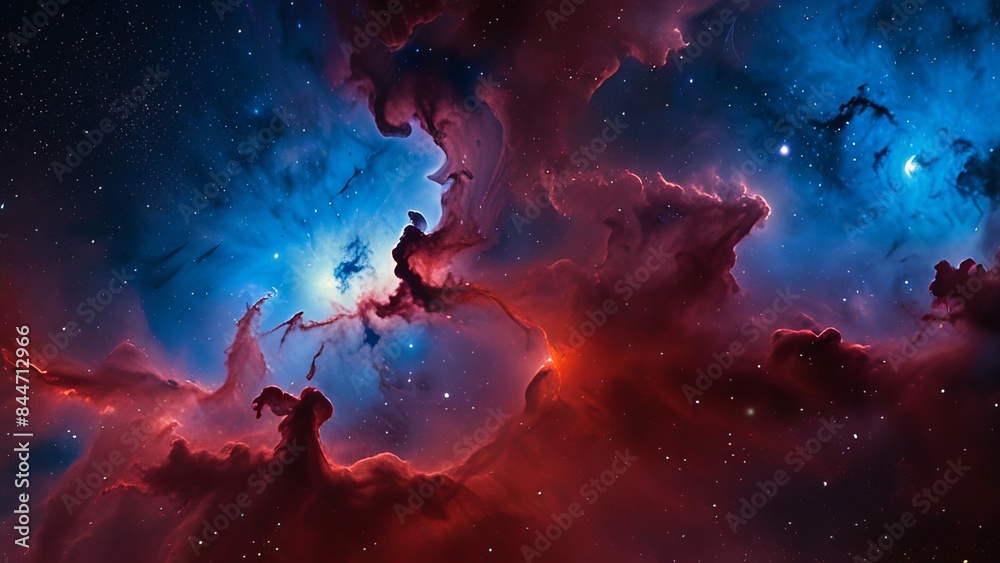 Beautiful nebulae and stars in the night sky. Supernova background wallpaper