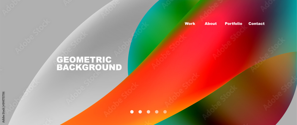 Fototapeta premium Web page design with geometric elements - circle and wave. Techno art concept. Vector Illustration For Wallpaper, Banner, Background, Card, Book Illustration, landing page