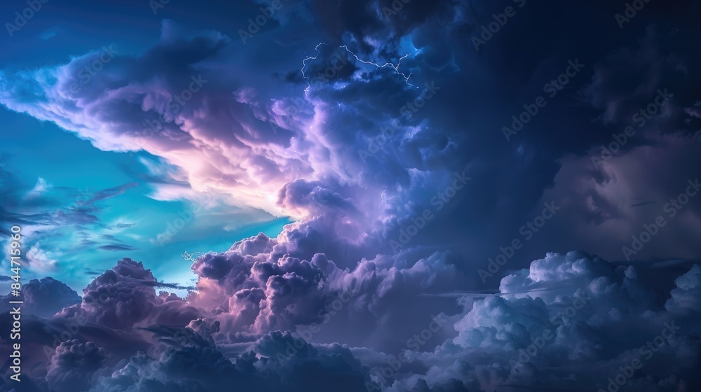 Dark clouds in the sky with lightning and thunder Dark clouds in the sky with lightning and thunder