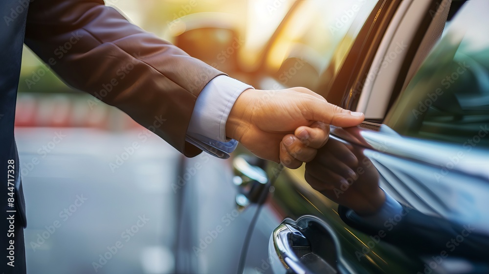 Businessman riding a car Businessman riding a car