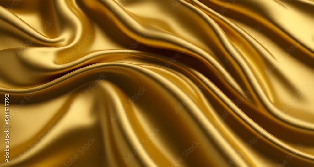 Fototapeta premium Luxurious Gold Silk: Smooth Fabric Background Texture