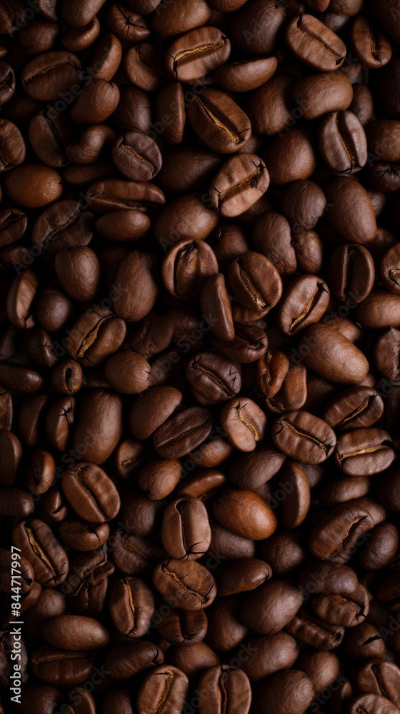 Top-View of Dark-Roasted Brown Coffee Beans Background: Perfect for Coffee Shop Designs and Elegant Business Branding Top-View of Dark-Roasted Brown Coffee Beans Background: Perfect for Coffee Shop Designs and Elegant Business Branding