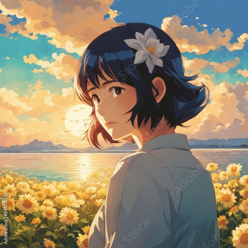 character illustrations of a married couple in anime and cartoon style.
