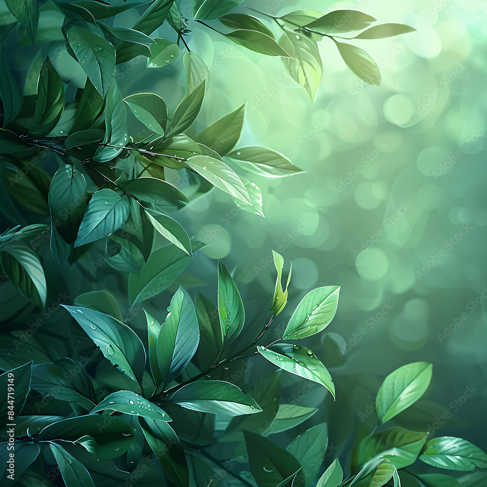 Natural Elegance: Wooden Table Against Green Wall with Sunlight and Leaf Shadows, Blurred Indoor Greenery Foreground Natural Elegance: Wooden Table Against Green Wall with Sunlight and Leaf Shadows, Blurred Indoor Greenery Foreground