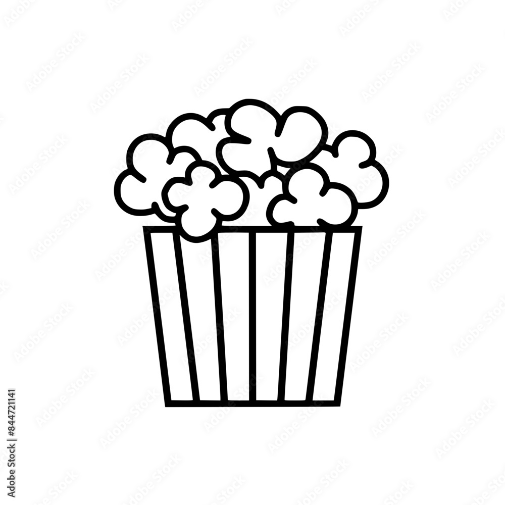 Popcorn icon, pop icon, bucket icon, cinema icon, corn icon, snack icon, box icon, entertainment icon, graphic icon, pictogram icon, marketing icon, popcorn, food, snack, box, movie, icon, isolated, 