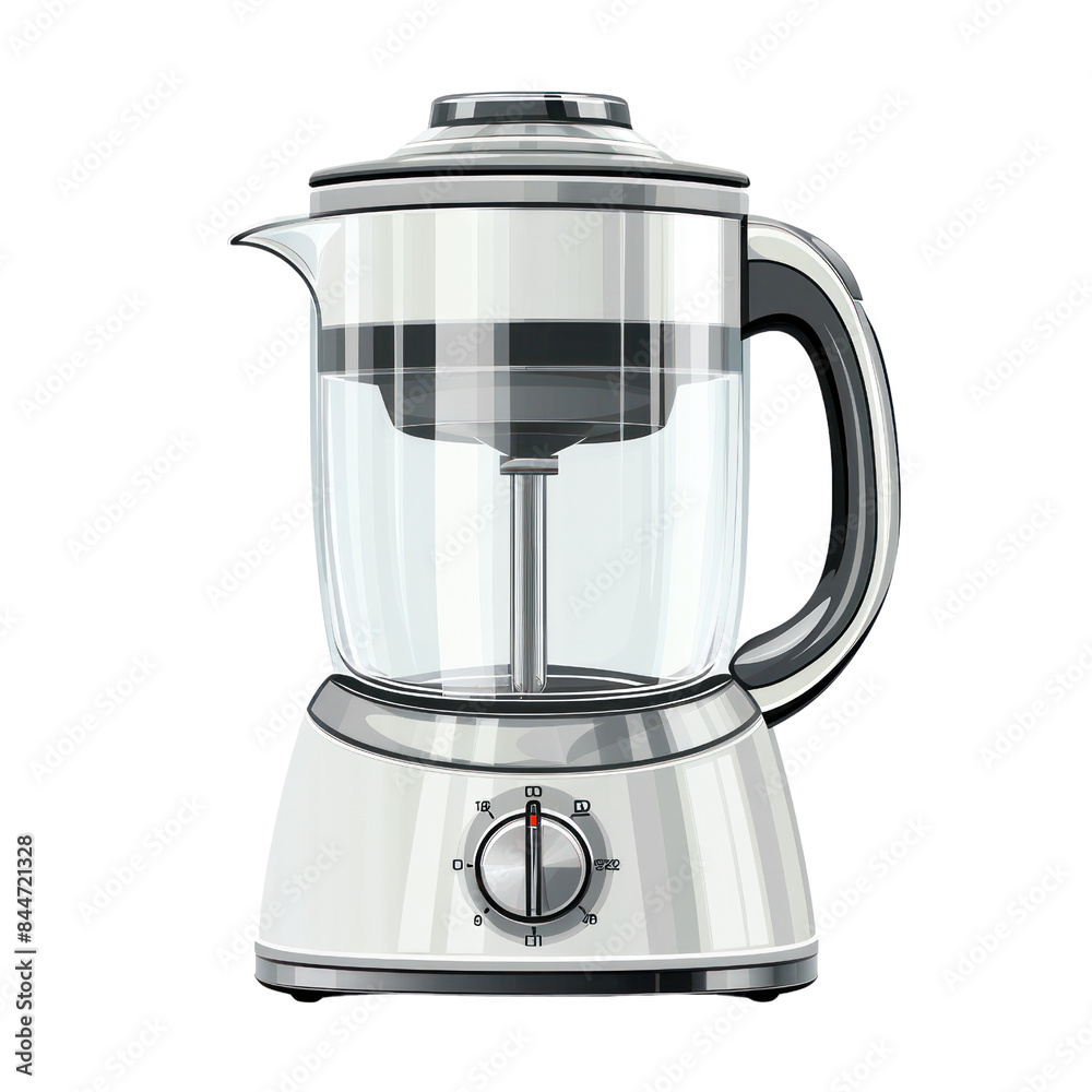 High-quality illustration of an electric blender with a transparent jug and stainless steel base, perfect for kitchen use. High-quality illustration of an electric blender with a transparent jug and stainless steel base, perfect for kitchen use.