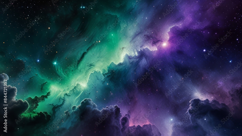 Obraz premium Beautiful nebulae and stars in the night sky. Supernova background wallpaper