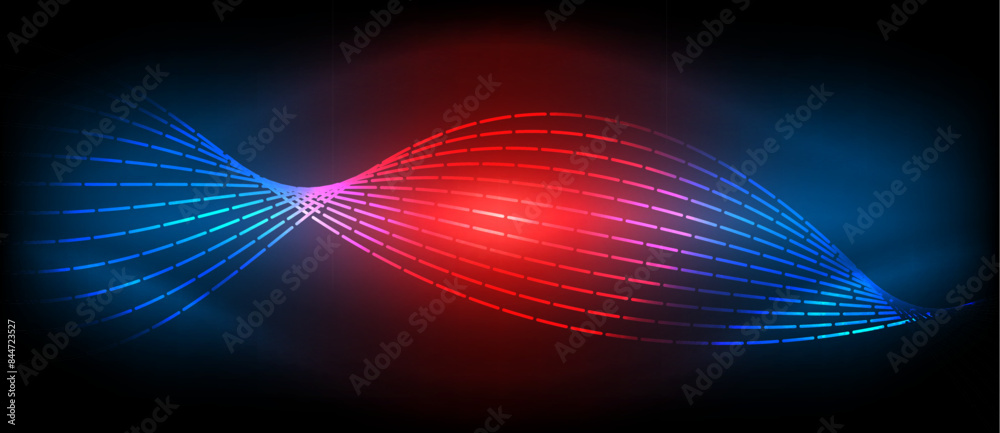Neon wave lines with blend effect. Vector Illustration For Wallpaper, Banner, Background, Card, Book Illustration, landing page