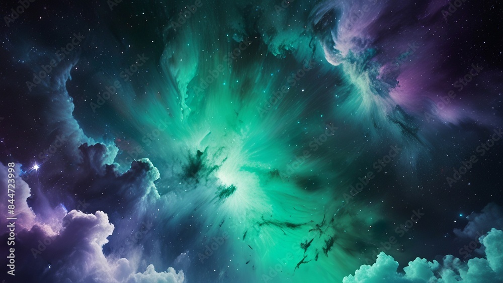 Obraz premium Beautiful nebulae and stars in the night sky. Supernova background wallpaper