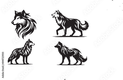 wolf silhouette vector illustration