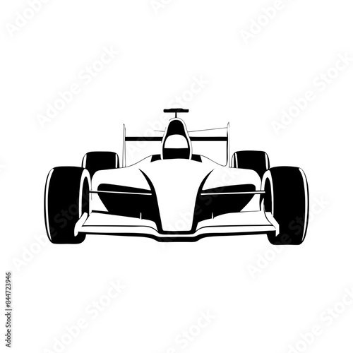 Sleek Formula Racing Car Silhouette - appeals to enthusiasts of racing sports