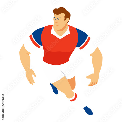  Illustration of a rugby player in action.