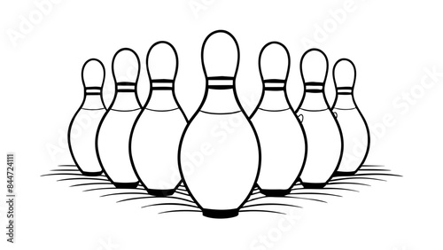  close-up illustration of bowling pins.